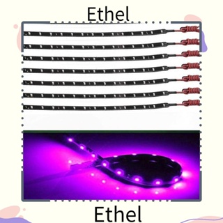 Ethel1 แถบไฟ LED สีม่วง กันน้ํา คุณภาพสูง สําหรับรถยนต์ รถมอเตอร์ไซด์ 8 ชิ้น