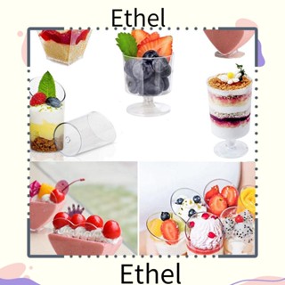 Ethel1 ถ้วยขนมหวาน ทรงสี่เหลี่ยมคางหมู DIY สําหรับปาร์ตี้ 10 20 ชิ้น