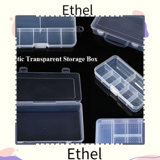 Ethel1 กล่องพลาสติกใส ทรงสี่เหลี่ยม แบบพกพา ทนทาน สําหรับใส่เครื่องประดับ ลูกปัด ตกปลา