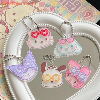 Trtu พวงกุญแจ จี้แว่นตา 3D ลาย Kawaii Sanrio Kt Kuromi Cinnamoroll My Melody สําหรับห้อยกระเป๋าเป้สะพายหลัง รถยนต์ ของขวัญวันเกิดเด็ก