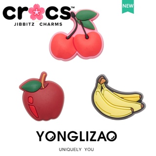 Jibbitz crocs หัวเข็มขัด รูปการ์ตูนผลไม้ กล้วย เชอร์รี่ แอปเปิ้ล DIY สําหรับตกแต่งรองเท้า