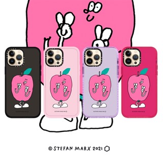 Casetify X Stefan Marx- เคสโทรศัพท์มือถือนิ่ม แบบใส กันกระแทก ลาย Black Outline สีโรสพิงค์ สําหรับ iPhone 14 13 12 11 Pro MAX IX XS MAX XR 6 6s 7 8 Plus