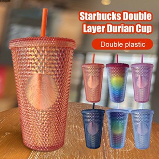 【ในการจัดส่ง】 473ml/16oz Reusable Diamond Radiant Goddess Straw Cup Coffee Cup Summer Holiday Cold Cup Tumbler Durian Cup