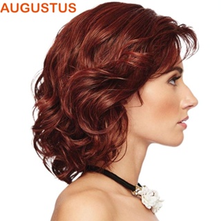 Augustus วิกผมสั้น หยักศก สีเทาธรรมชาติ แฟชั่นสําหรับผู้หญิง คุณแม่