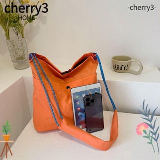 Cherry3 กระเป๋าสะพายไหล่ กระเป๋าถือ ความจุขนาดใหญ่ สีตัดกัน สําหรับสตรี