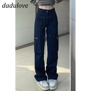 DaDulove💕 New American Ins High Street Multi-pocket Overalls Niche High Waist Wide Leg Pants Large Size Trousers