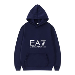 เสื้อกันหนาว มีฮู้ด แบบสวมหัว แฟชั่นใหม่ สําหรับผู้ชาย และผู้หญิง EA7 2023