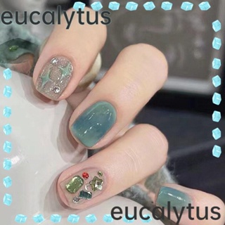 Eucalytus1 เล็บปลอมแฟชั่น ทรงกลม ลายแผนที่ดาว ถอดออกได้ สําหรับตกแต่งเล็บ DIY