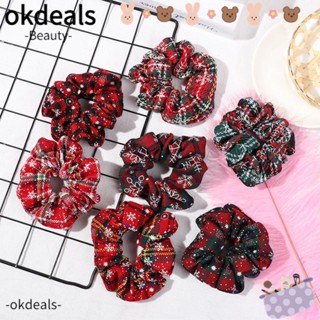 Okdeals ยางรัดผม แบบยืดหยุ่น สําหรับผู้หญิง เด็กผู้หญิง เครื่องประดับ ที่คาดผม คริสต์มาส