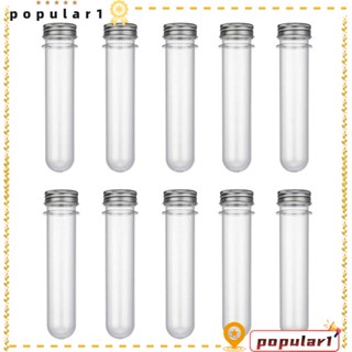 POPULAR หลอดทดลองวิทยาศาสตร์ พลาสติกใส 25×140 มม. พร้อมฝาปิดอลูมิเนียม 10 ชิ้น สําหรับทดลองทางวิทยาศาสตร์