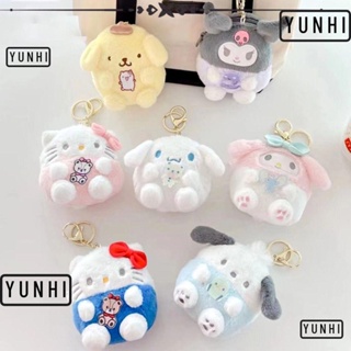 Yunhi พวงกุญแจ จี้ตุ๊กตาอนิเมะ Melody Cinnamoroll Purin ขนาดเล็ก สําหรับห้อยกระเป๋า