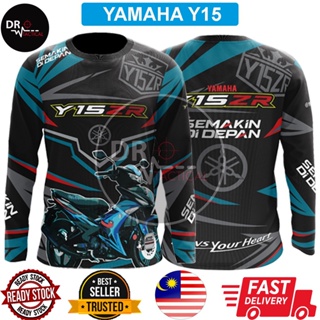 Dr tactical uinsex เสื้อแขนยาว ออกแบบยานยนต์ เสื้อยืดแขนยาว รถจักรยานยนต์ ผู้ใหญ่ Yamaha Y15