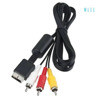 Will อะแดปเตอร์สายเคเบิ้ลคอมโพสิต 3 RCA AV 1 8 เมตร สําหรับ PS2