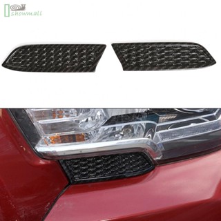 [ISHOWMAL-TH]Decor Bezels 2pcs ABS Accessories Carbon Fiber Black Headlight Hood Parts-New In 8-