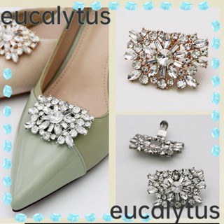 Eucalytus1 1 ชิ้น คลิปรองเท้า พลอยเทียม ผู้หญิง เจ้าสาว ส้นสูง เสน่ห์ หัวเข็มขัด