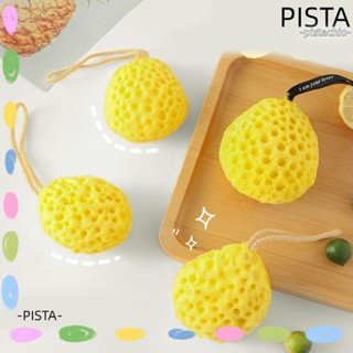 Pista ฟองน้ําอาบน้ํา แบบนิ่ม ลายรังผึ้ง สีเหลือง สําหรับทําความสะอาดผิวที่ตายแล้ว 2 ชิ้น