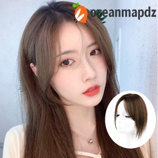 Oceanmapdz 3D แปดตัวอักษร หน้าม้า ไร้รอยต่อ สีดํา ธรรมชาติ อุณหภูมิสูง วิกผมปลอม ต่อผม คลิป หน้าผาก ที่มองไม่เห็น ปิด สาว สังเคราะห์ วิกผม