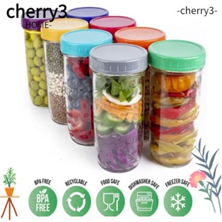 Cherry3 ฝาขวดโหลพลาสติก กันหก หลากสี 16 ชิ้น