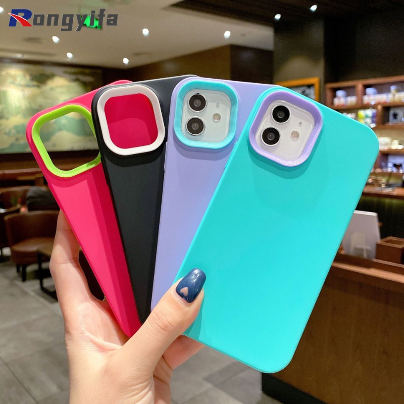 3 in 1 เคสโทรศัพท์ซิลิโคน TPU แบบนิ่ม กันกระแทก สีมาการอง สําหรับ Samsung Galaxy A05 A05S A15 S23 FE M52 M34 M54 M14 5G