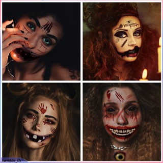 New Halloween Horror Big Mouth Face Sticker Tattoo Sticker Makeup Party Funny Scar Face Mouth Sticker (twinkle.th)
