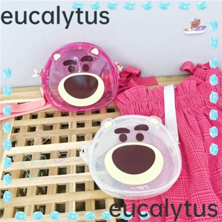 Eucalytus1 กระเป๋าสะพายข้าง ลายการ์ตูนหมี สีแดงกุหลาบ