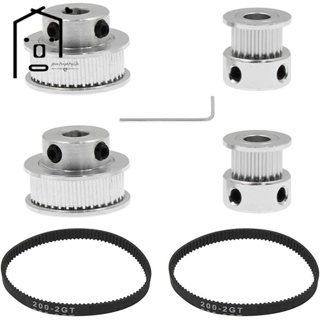 ชุดล้อรอกสายพานไทม์มิ่ง ซิงโครนัส อะลูมิเนียม GT2 สําหรับเครื่องพิมพ์ 3D CNC 2 ชุด