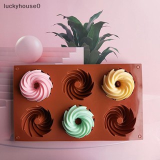 Luckyhouse0^^ แม่พิมพ์ซิลิโคนเกลียว 6 ช่อง 74 มม. สําหรับทําเค้ก เยลลี่ โดนัท มูส ขนมหวาน