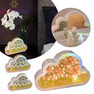 【COLORFUL】Night Light ABS Cloud Tulip DIY Mirror Multi Functions Bedroom Ornament