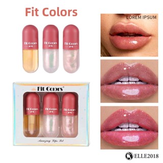 ร้อน! Fit Colours Hot Voluminous Lip Tint Partially pearlescent Fine shimmering moisturizing Moist control color lip lip oil lip gloss liquid kit 【elle20181_th】