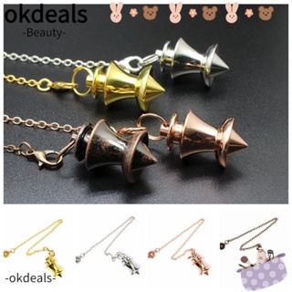 Okdeals Reiki จี้ลูกตุ้ม รูปกรวย แบบเกลียว สีโรสโกลด์ สําหรับทําเครื่องประดับ