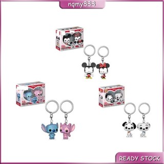 FUNKO พวงกุญแจ จี้ตุ๊กตาฟิกเกอร์ Disney Minnie Mickey Mouse Stitch Pongo Perdita