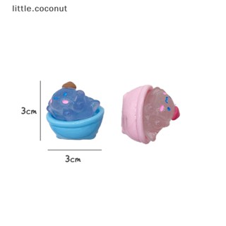 [little.coconut] เครื่องประดับเรซิ่น รูปการ์ตูนสุนัขหูใหญ่น่ารัก เรืองแสง สําหรับตกแต่งรถยนต์ บูติก 2 ชิ้น