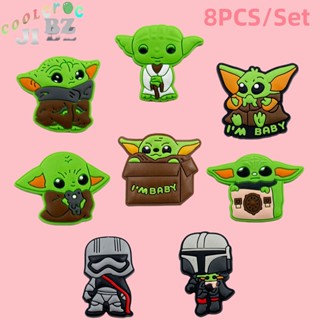 ตัวติดรองเท้า Crocs ลายการ์ตูน Star Wars Yoda Jibbitz 8 ชิ้น ต่อชุด สําหรับเด็ก