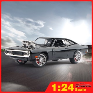 Klt โมเดลรถบรรทุกโลหะ 1:24 Dodge Charger 1970 ของเล่นสําหรับเด็ก