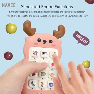 NAVEE Baby Phone Toy Interactive Electronic Music Lights Chewable Early Educational Smartphone