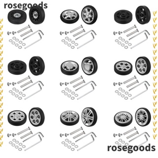 Rosegoods1 อะไหล่ล้อกระเป๋าเดินทาง พร้อมสกรู ทนทาน DIY 2 ชิ้น