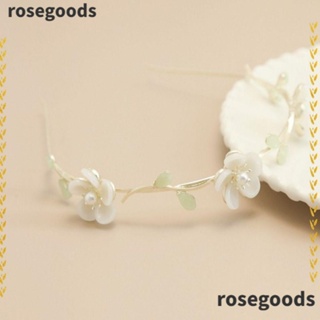 Rosegoods1 กระดิ่งกล้วยไม้ ดอกไม้ ที่คาดผม ใบไม้ ดอกไม้ หวีผมเจ้าสาว กิ๊บเจ้าสาว เครื่องประดับผม, ที่คาดผมหรูหรา เครื่องประดับจัดงานแต่งงาน หวีผมผู้หญิง