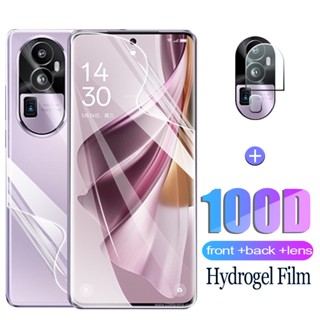 3in1 ฟิล์มไฮโดรเจลกันรอยหน้าจอ ด้านหน้า และด้านหลัง สําหรับ Oppo Reno10 Pro Plus Reno10 Pro Plus Reno 10 10Pro