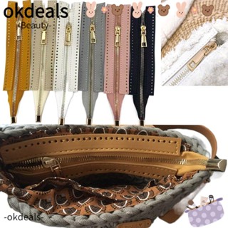 Okdeals ซิปโลหะ หนัง PU อุปกรณ์เสริม สําหรับเย็บผ้า