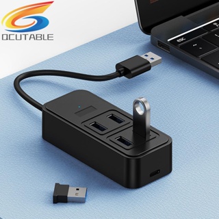 [Qcutable.th] อะแดปเตอร์ฮับ USB 3.0 4 พอร์ต ความเร็วสูง สําหรับคอมพิวเตอร์ PC