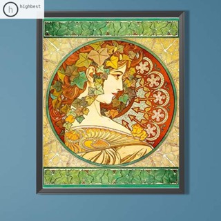 [Highbest.th] ภาพวาดปักเพชร ทรงกลม ลาย Old Masters Ivy 5D DIY สําหรับตกแต่งบ้าน