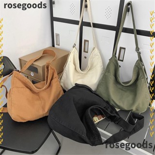 Rosegoods1 Canva Hobo กระเป๋าลําลอง ความจุขนาดใหญ่ สําหรับเดินทาง ทํางาน โรงเรียน