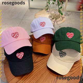 Rosegoods1 หมวกเบสบอล ผ้าฝ้าย ปักลายตัวอักษร แฟชั่น