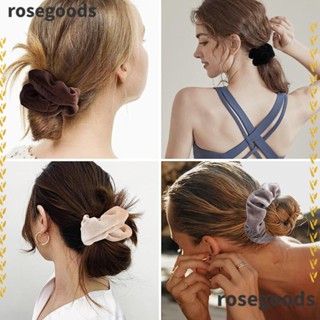 Rosegoods1 ที่คาดผมกํามะหยี่, กระเป๋าซ่อนยางยืด ขนาดใหญ่ เครื่องประดับผม ยางรัดผมแฟชั่น หลากสี ยางรัดผมผู้หญิง เครื่องประดับผมเด็กผู้หญิง