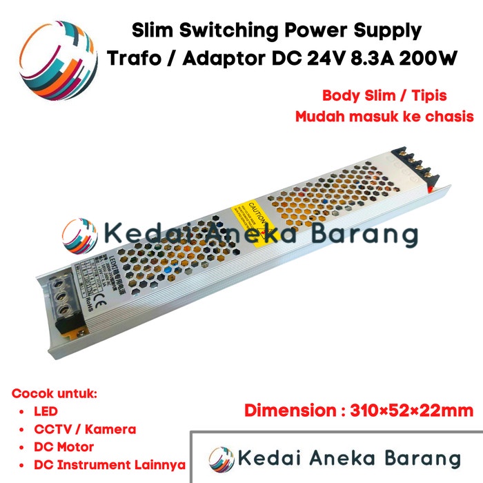 Slim Power Supply PSU Thin Transformer 24V 8.3A 200W 24 โวลต์ 8.3 Ampere OP27