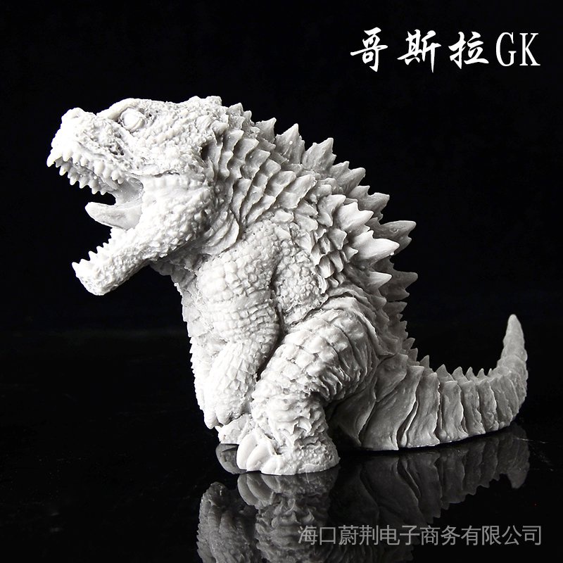 โมเดลฟิกเกอร์เรซิ่น รูปปั้น Godzilla King of Monsters GK สีขาว สําหรับตกแต่งตู้ปลา