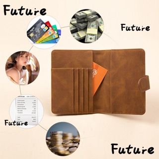 Future RFID กระเป๋าสตางค์ หนัง PU อเนกประสงค์ แบบพกพา สําหรับใส่หนังสือเดินทาง