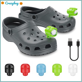 Cr ไฟหน้า Croc Ipx5 กันน้ํา ชาร์จ Usb สําหรับตั้งแคมป์ เดินป่า เดินกลางแจ้ง 2 ชิ้น