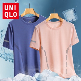 Uniqlo เสื้อยืดลําลอง แขนสั้น แฟชั่นฤดูร้อน สําหรับสตรี เหมาะกับการเล่นกีฬา