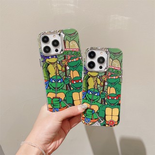 เคสแข็ง เคสไอโฟน iPhone 14 Pro Max iPhone 13 Pro Max iPhone 12 Pro Max iPhone 11 Cartoon เต่านินจา Teenage Mutant Ninja Turtles Color Electroplating Design Protective Hard Case